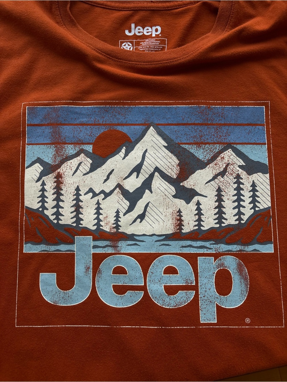Jeep Men’s Rust Graphic Mountain Tee with Blue Accents - Picture 6 of 11